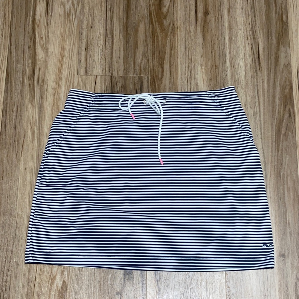 VINEYARD VINES PERFORMANCE SPORT TECH SKIRT NAVY WHITE STRIPED WOMENS SZ MEDIUM